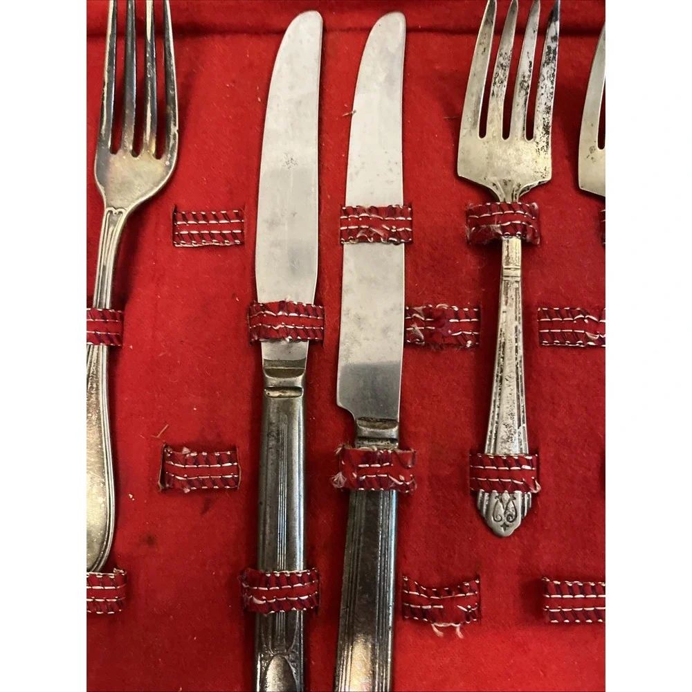 Antique Vintage Silverplate Flatware 16 Lot Oneida Rogers 1800s 1900s With Case